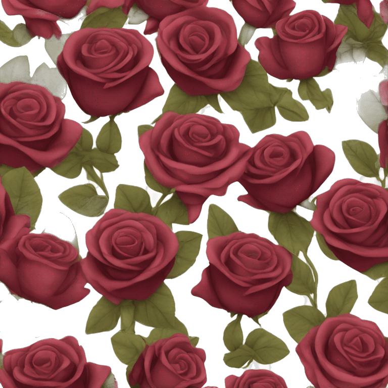 bouquet of burgundy roses emoji