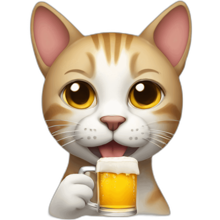 Cat drinking beer emoji