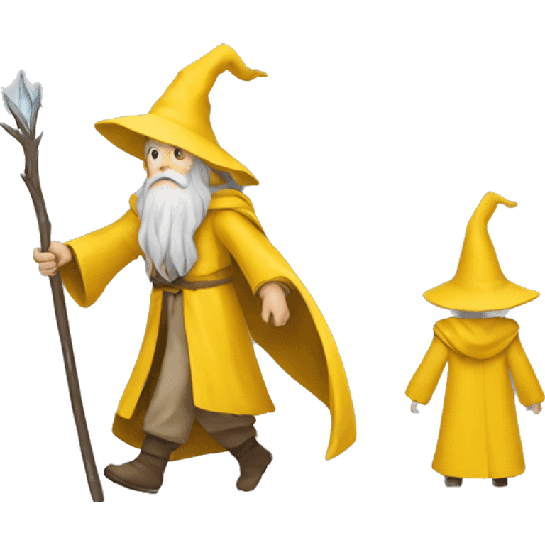 gandalf wearing yellow clothing leading the way emoji