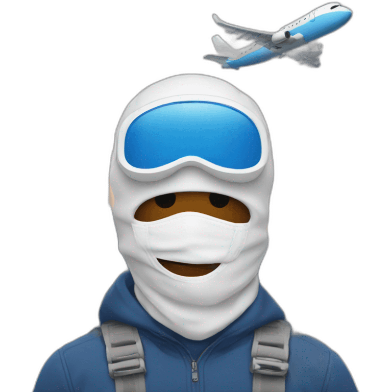 Balaclava Guy and plane and towers emoji