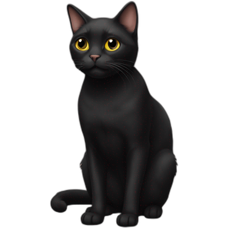 Black-cat-with-a-bobtail emoji