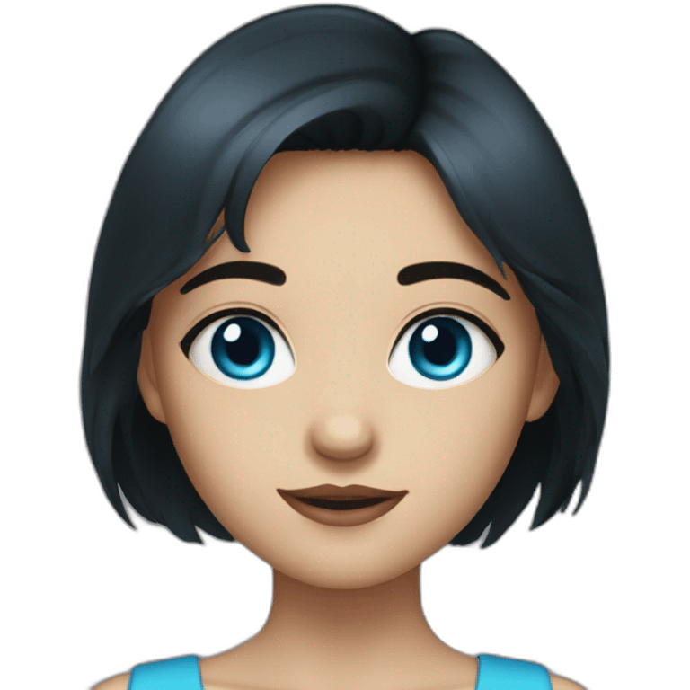 A girl with blue eyes and dark hair emoji