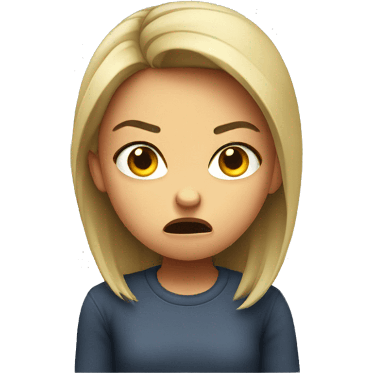 angry and upset girl emoji