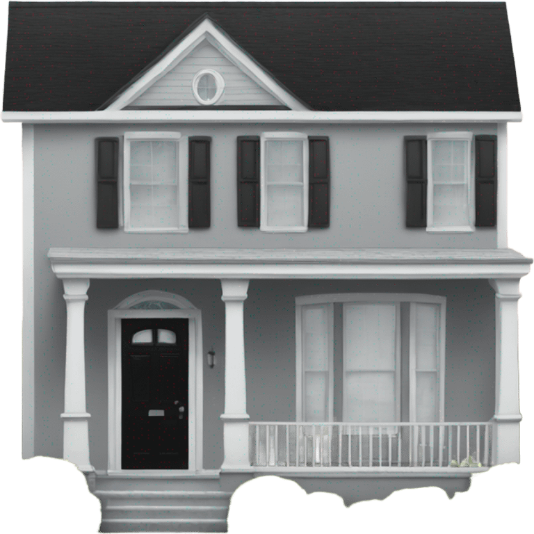 Grey 2 story house white trim black front door emoji