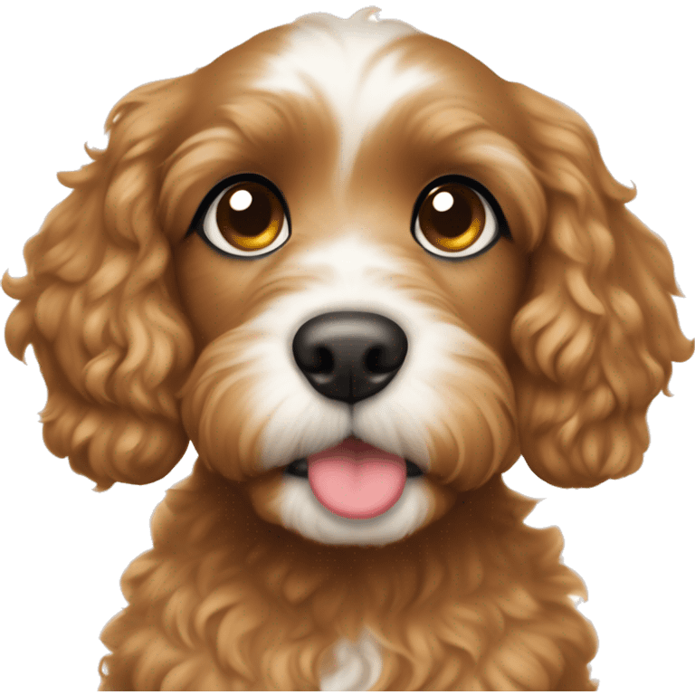 •	Puppy Eyes Emoji: Your Cavapoo looking up with big, heart-melting eyes. Maybe add sparkles or tiny hearts around the eyes to show how cute they are (dog should be brown)  emoji