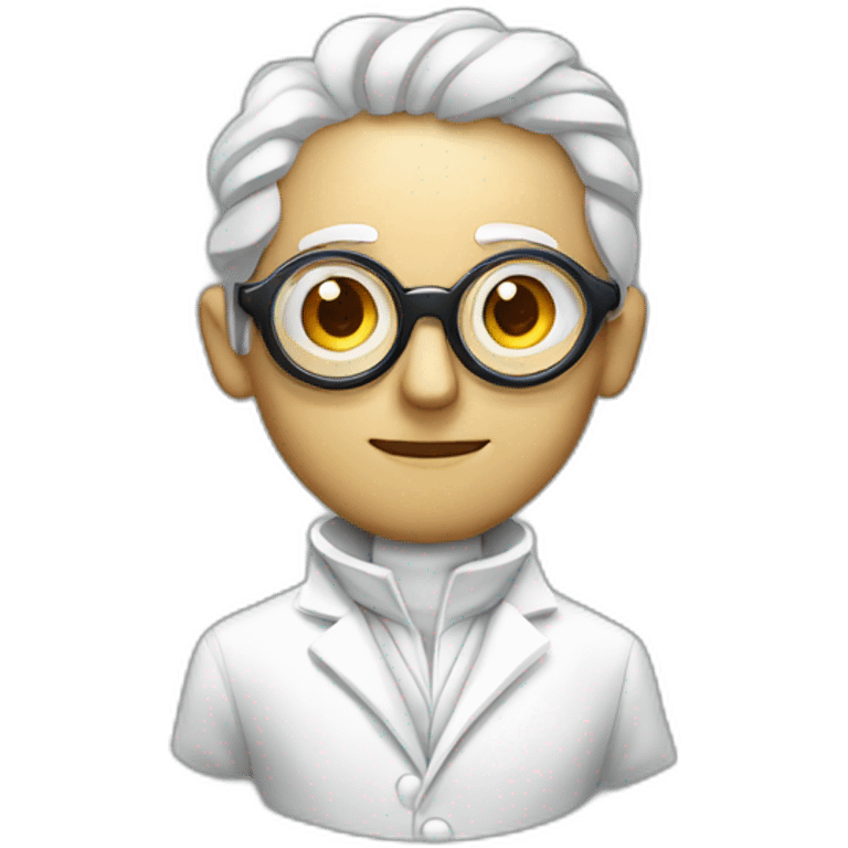 hypnotized man, hypnotic swirl glasses, wearing a white coat emoji