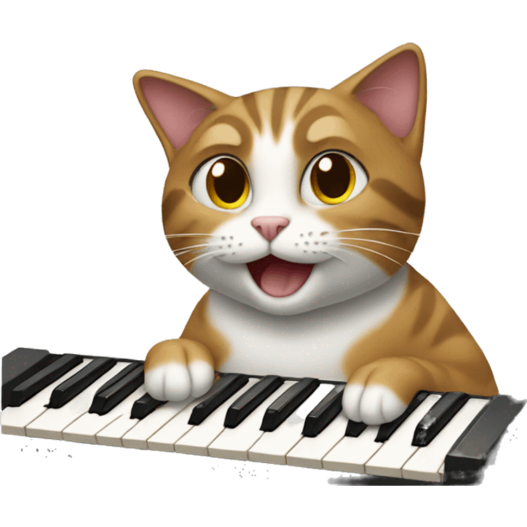 Cat playing the piano emoji