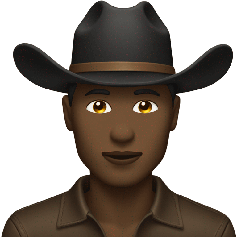 Black Cowboy hat kissing flirting light brown face emoji