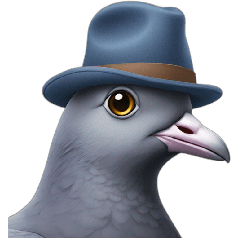 Pigeon wearing a hat  emoji