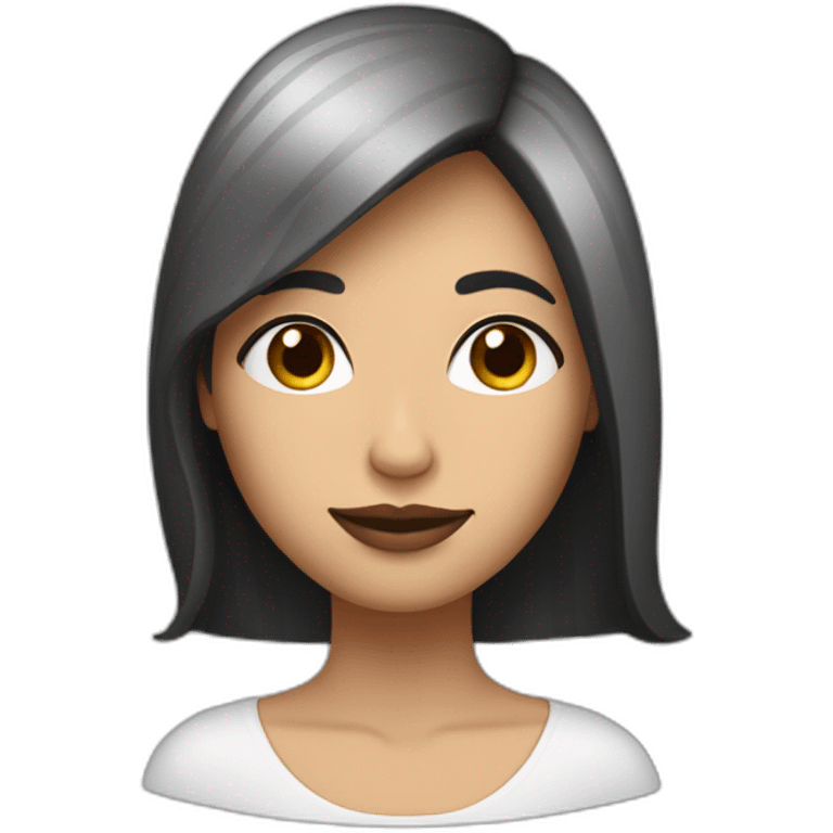 MUJER DE ROSTRO BLANCO Y CABELLO NEGRO SUJETADO POR UNA MOÑA ALTA emoji