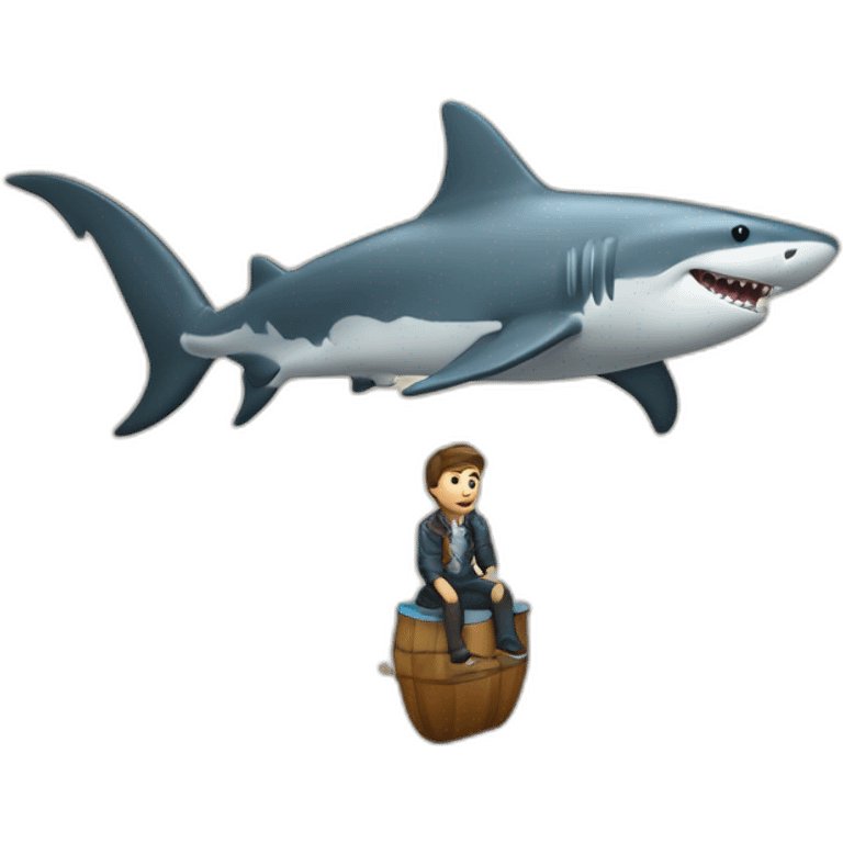 Homme marquisien sur un requin  emoji