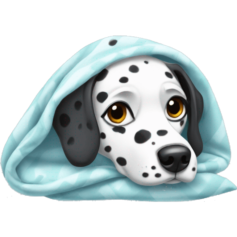 Dalmatian in a blanket  emoji