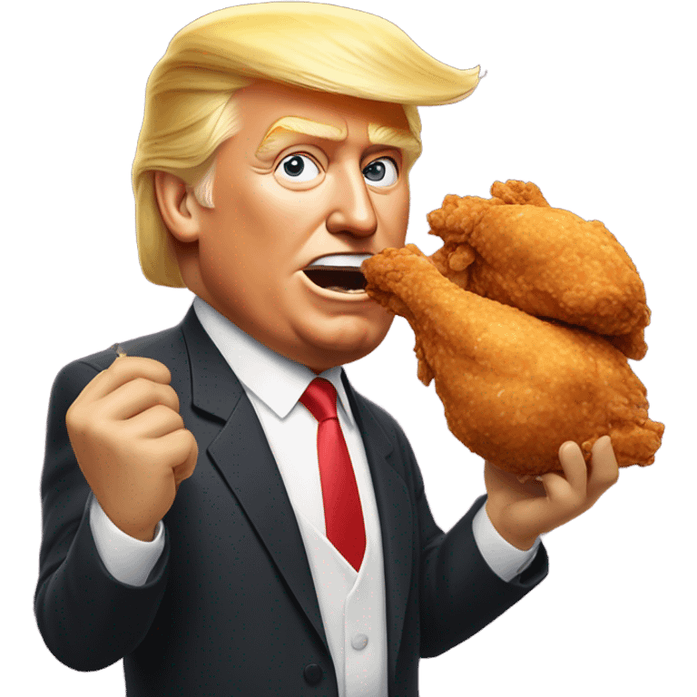 Donald Trump eating chicken emoji