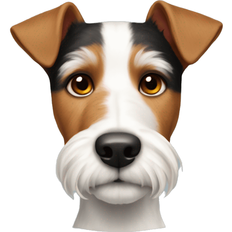 Tricolor fox terrier with white, red and black boy emoji