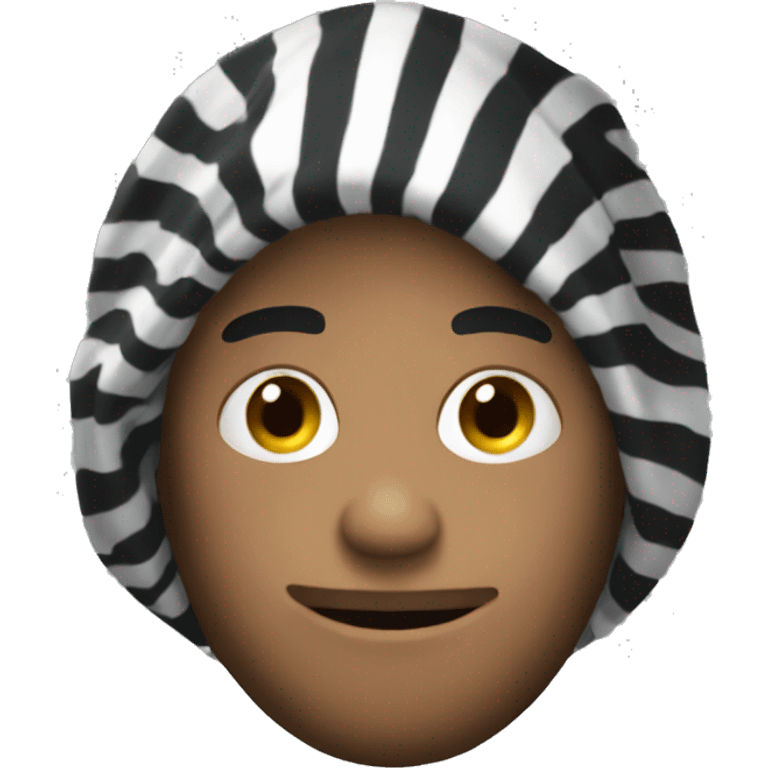 robber emoji with striped jumper emoji