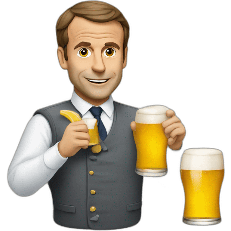 Macron qui boit une bière emoji