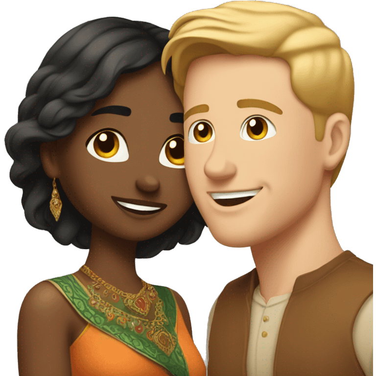 White guy in love with Indian girl emoji