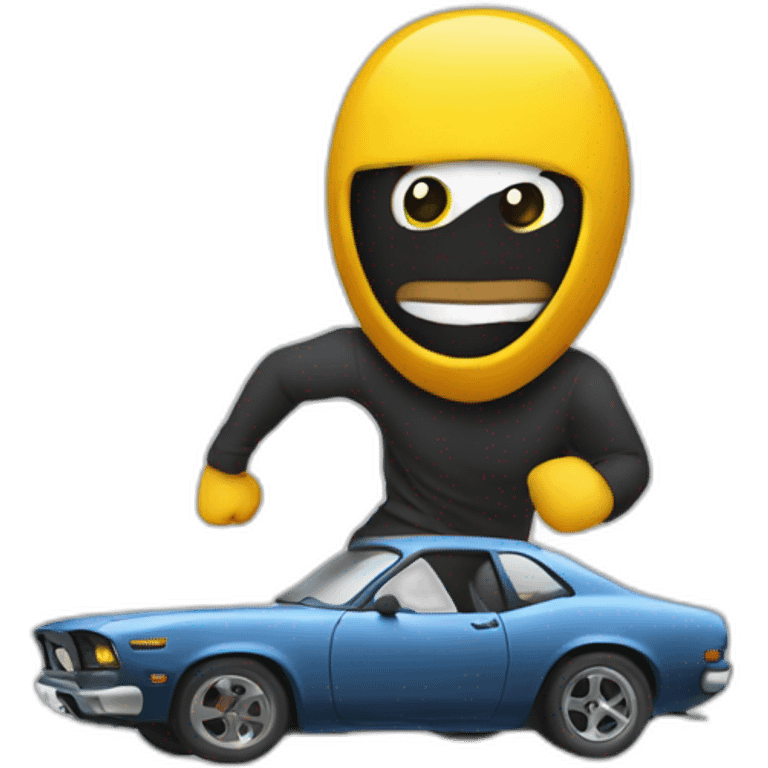 theif running car  emoji