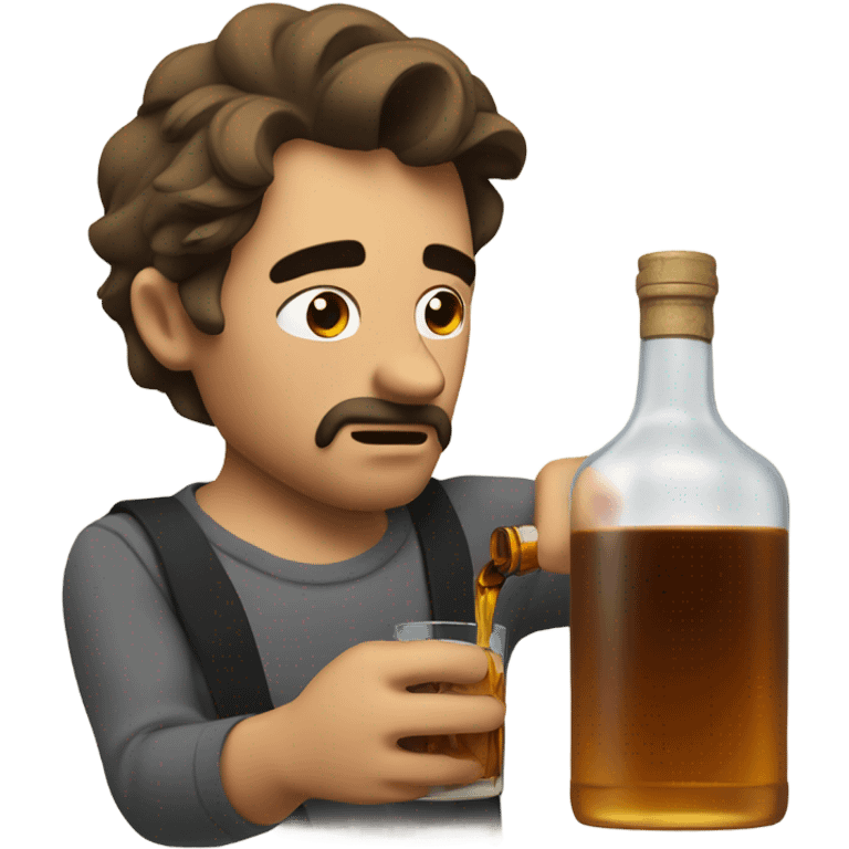 Pouring out whiskey looking concerned  emoji