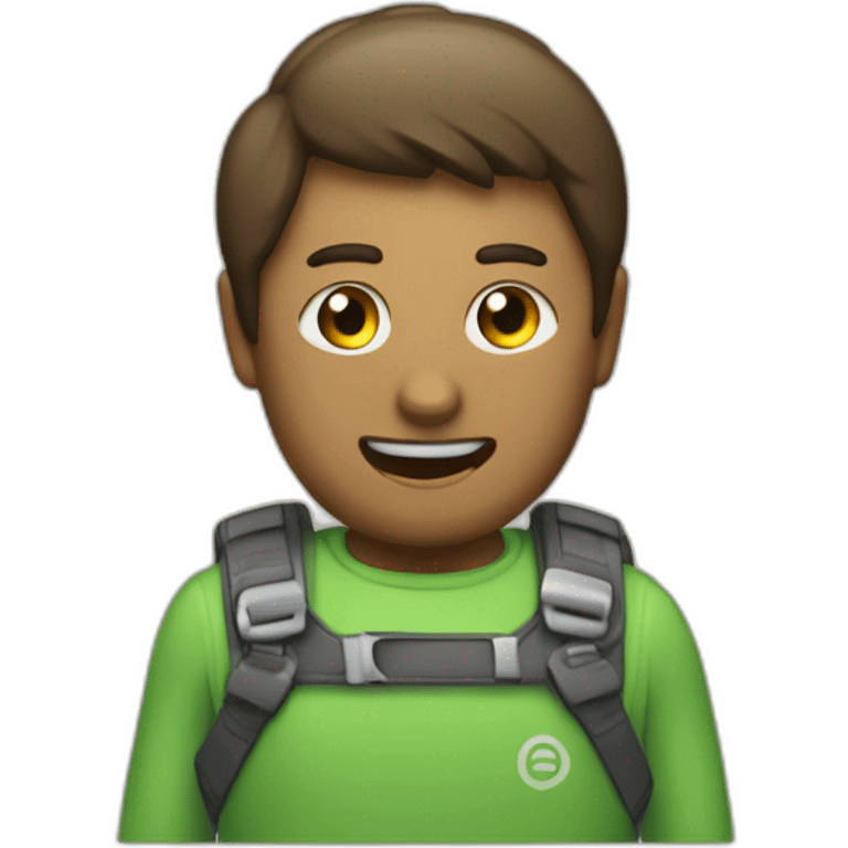 El personaje android sosteniendo un logo de CapCut emoji