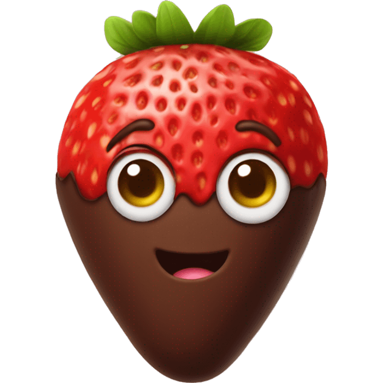 Strawberry in chocolate  emoji