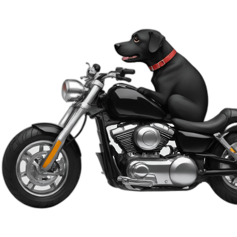 A black dog is riding on a white motorcycle emoji