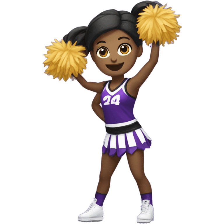 Cheerleader in black and purple emoji