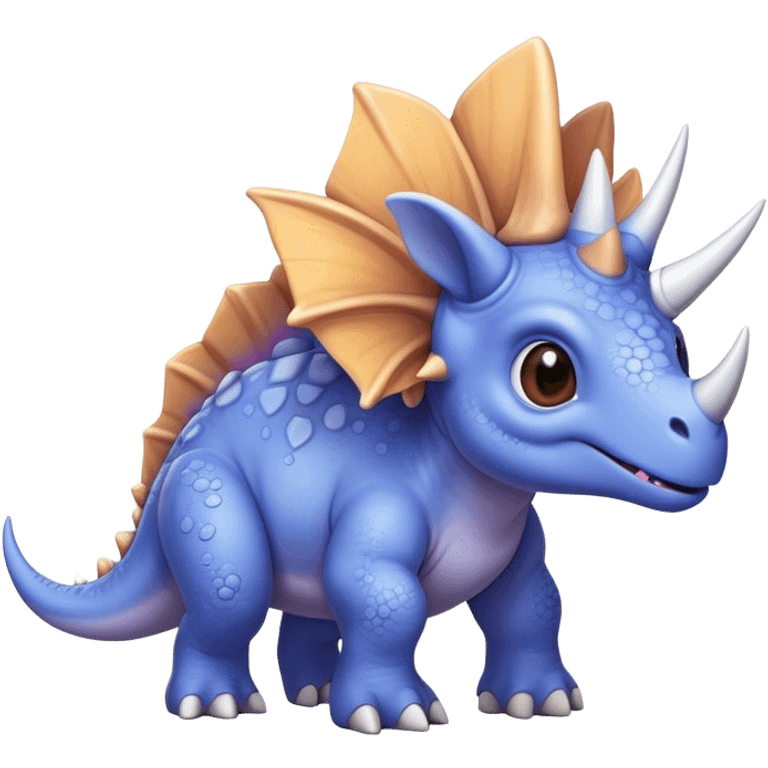 Periwinkle triceratops dinosaur cute emoji