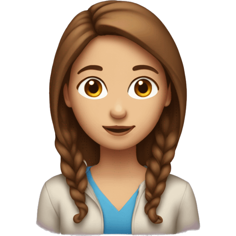 A Girl with Brown hair in her 40th emoji