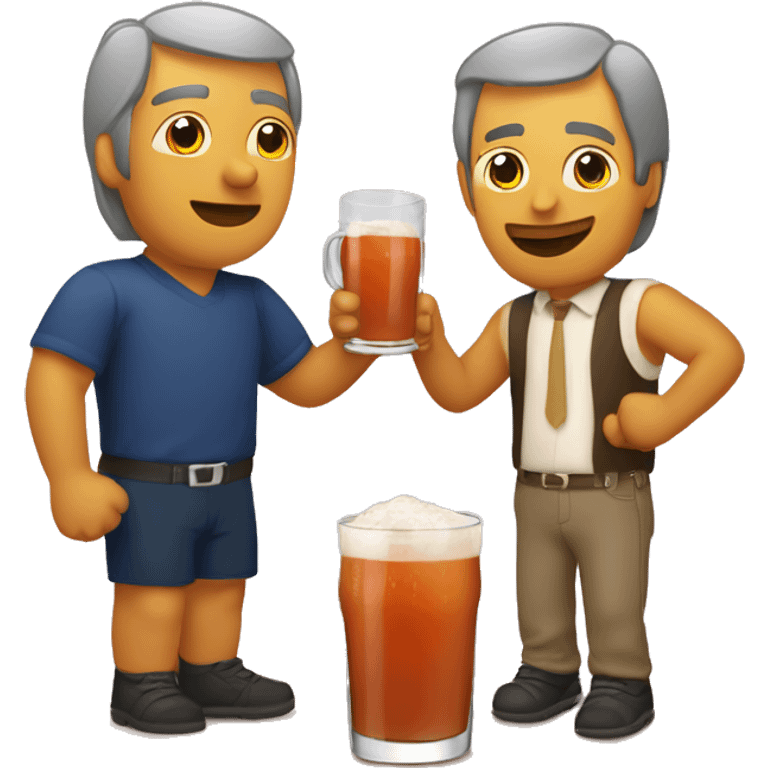 dos micheladas haciendo un brindis emoji