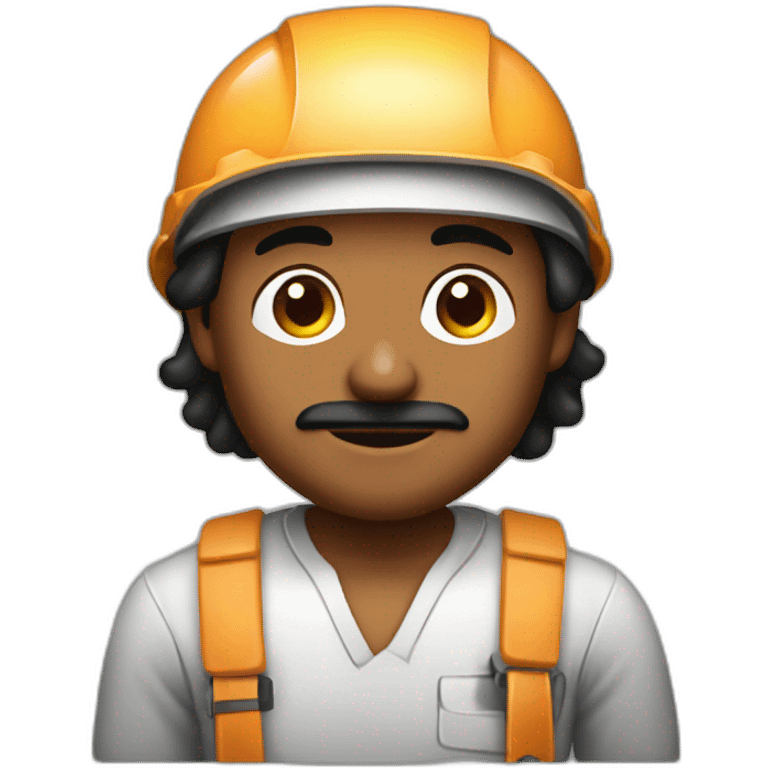 indian man, pixelated, black and white, mechanic, curious emoji