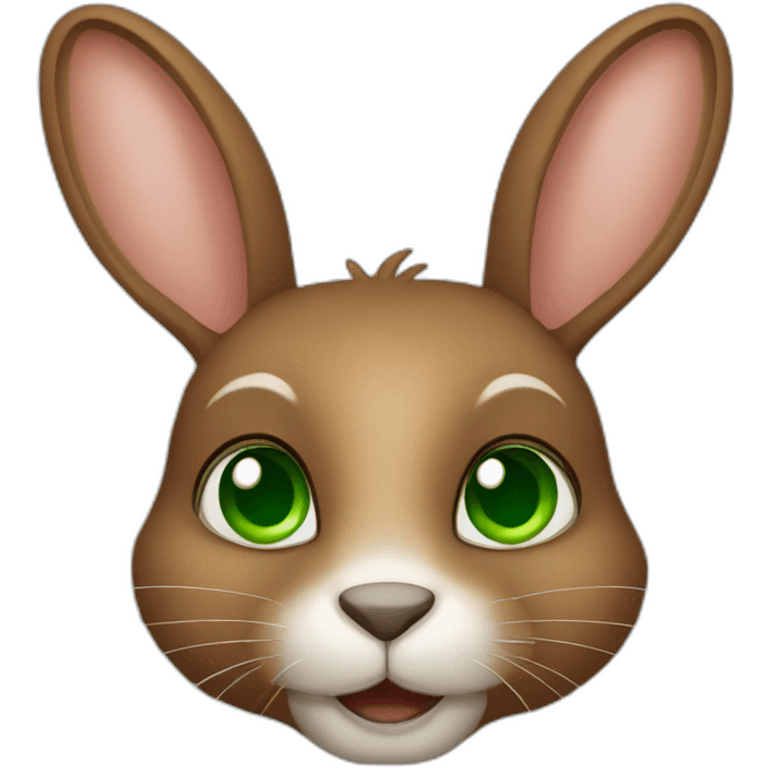 brown rabbit with green eyes  emoji