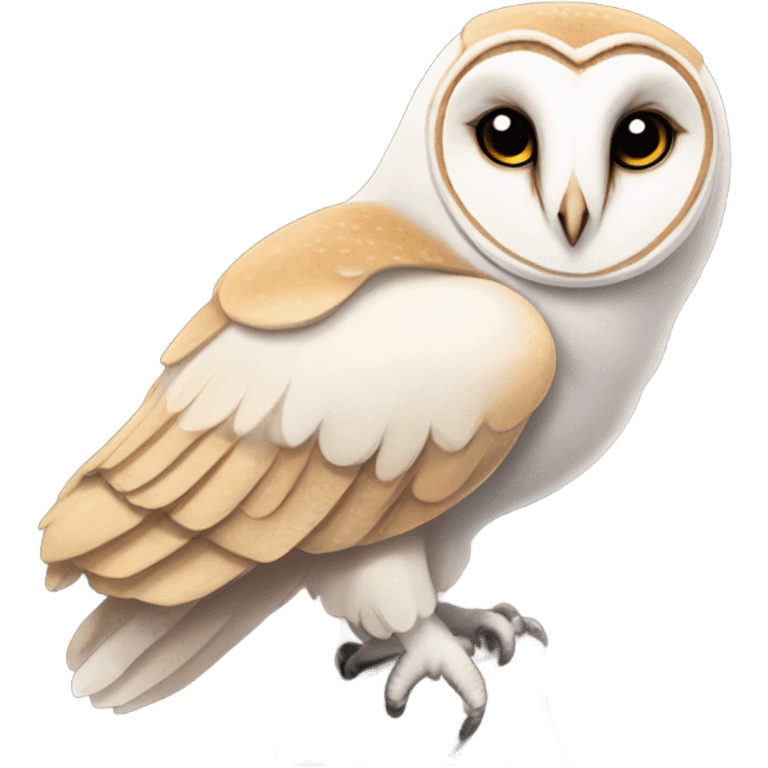 Barn owl with unicorn horn on its head emoji