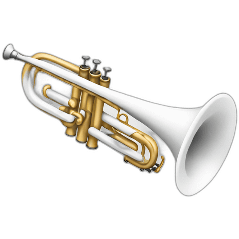 White coloring trumpet emoji