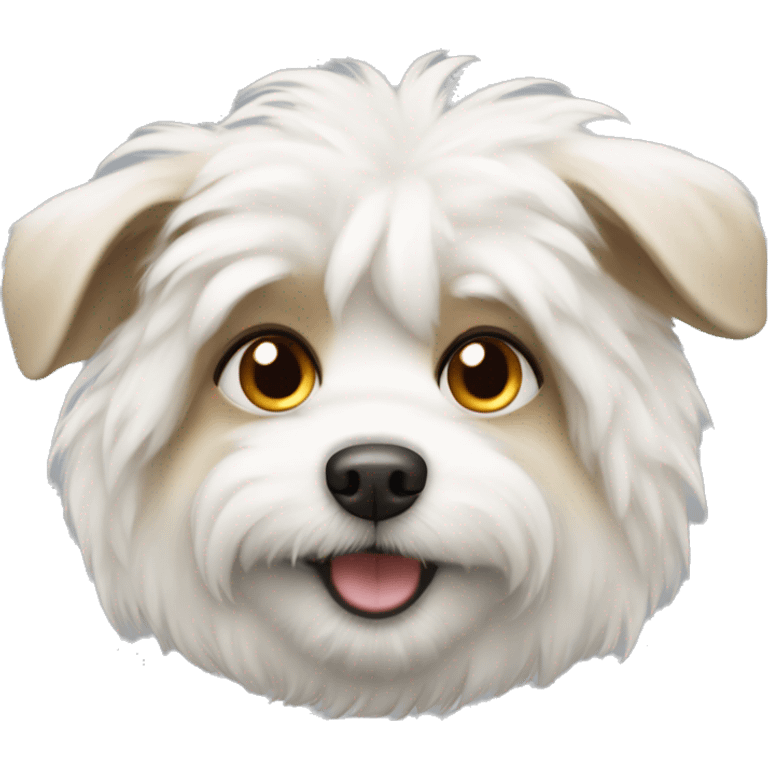 Fluffy white dog named biscuit emoji