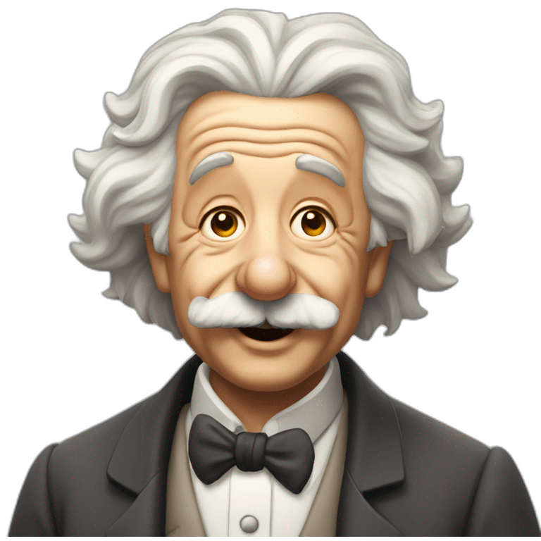 Albert Einstein winking emoji