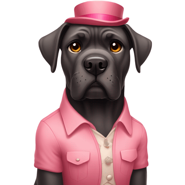 A Cane Corso dressed as a lover. emoji