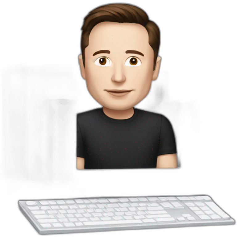 Elon musk with a computer emoji