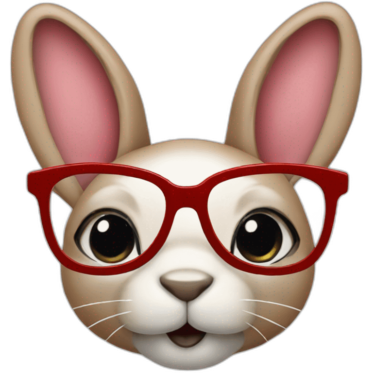 Bunny with glasses emoji