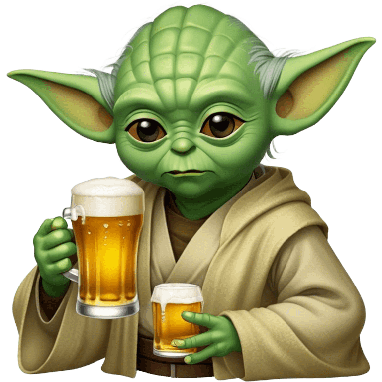 Yoda drinking a beer  emoji