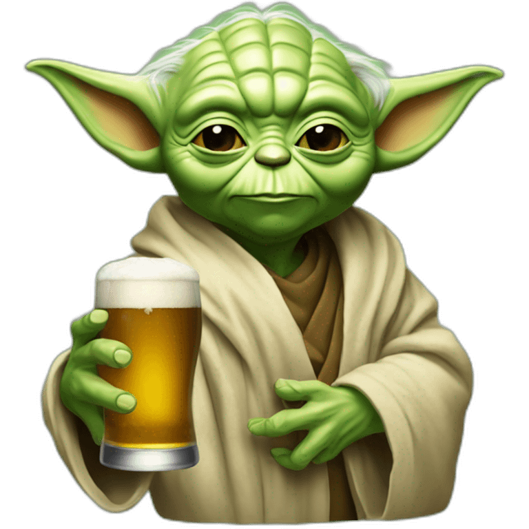 yoda bois une bière emoji