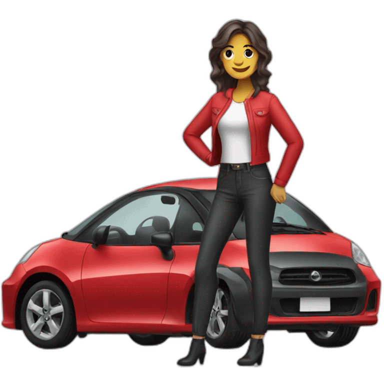 Automóvil femenino rojo emoji