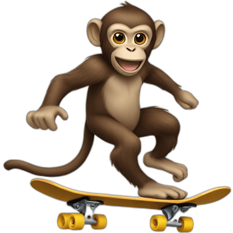 A monkey skateboarding emoji