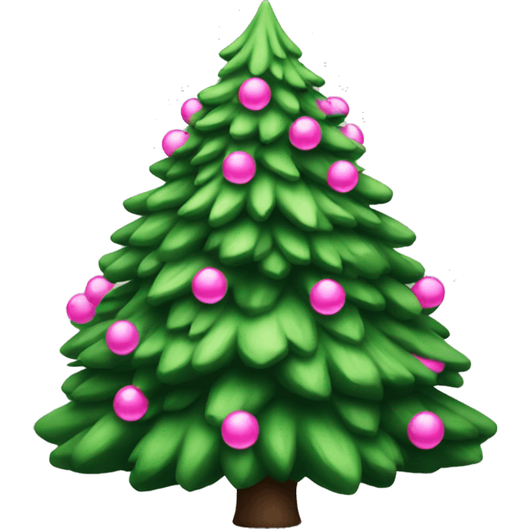 Regular Christmas tree with pink decorations  emoji