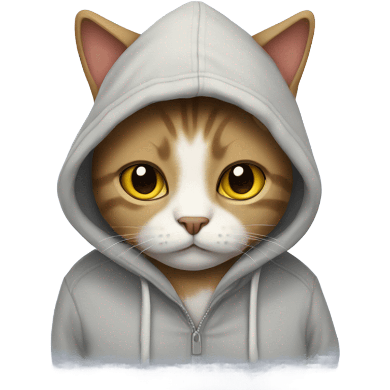 Cat wearing a hoodie  emoji