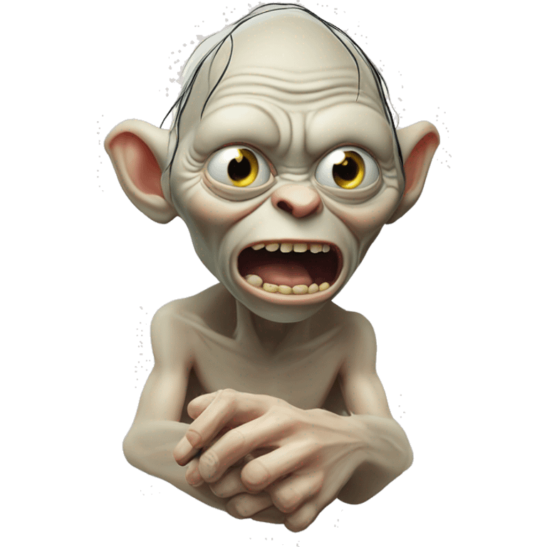 expresion de Gollum del señor de los anillos en la cual tiene un anillo con la expresion precioso emoji