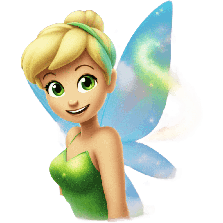 Tinker bell smoking  with rainbow pixie dust emoji