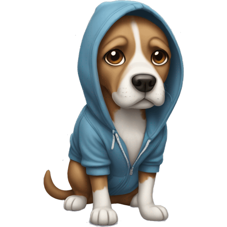 Dog wearing hoodie emoji