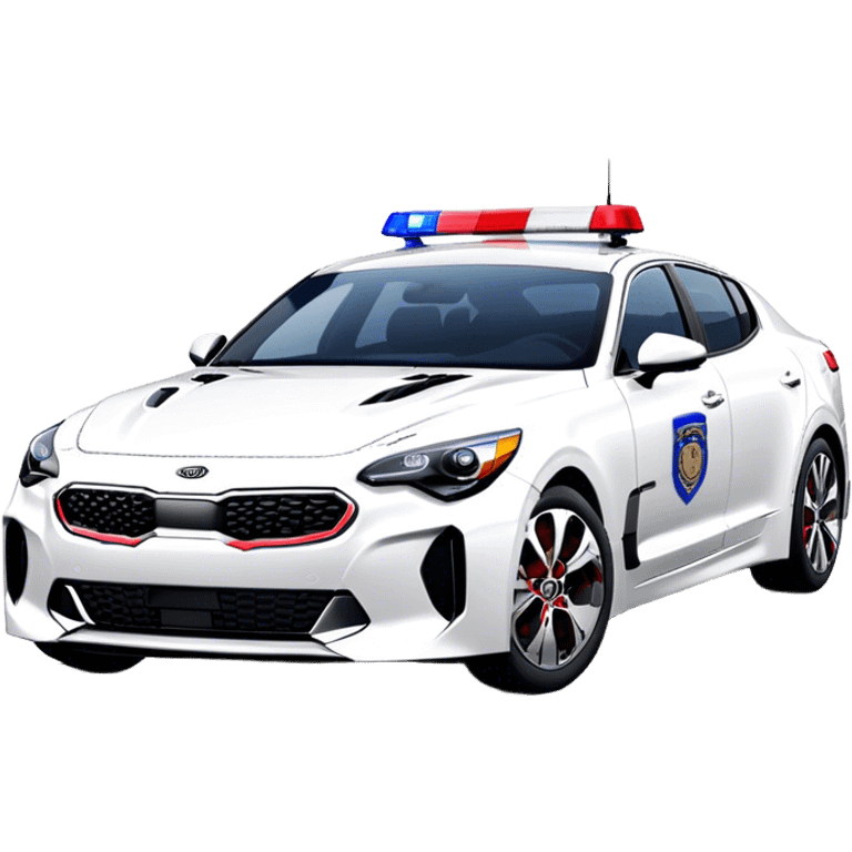 Police Car - Kia Stinger (Model Year: 2018) (Iconic Colour: White with blue and red markings) emoji