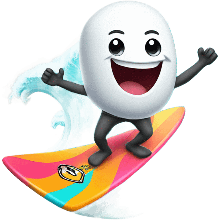 Surfing marshmallow  emoji